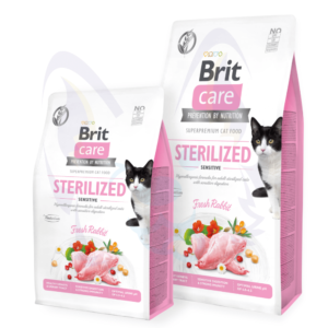 Croquettes Brit Care Chat Sans Céréales Stérilisé Sensible Choix Parfait pour les Chats Sensibles