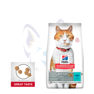 HILL’S Jeune Adulte Chat Stérilisé Croquettes avec Thon 1.5 kg - Gestion du Poids - Santé Urinaire - Soutien au Métabolisme