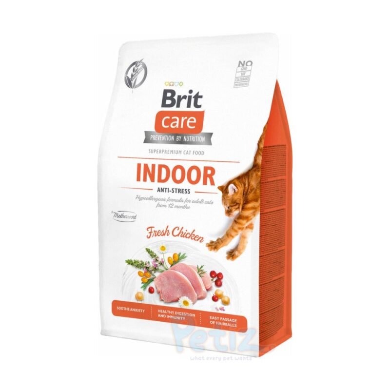 Croquettes Brit Care Chat Sans Céréales 26% Poulet frais Aliment complet anti-boules de poils pour chat Adulte d’intérieur – Renforcement du système immunitaire
