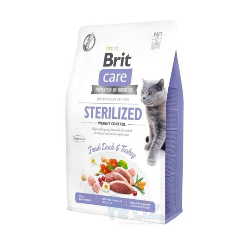 Croquettes Brit Care Chat Sans Céréales Stérilisé Contrôle du poids 26% de viande