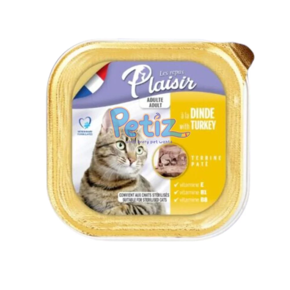 Barquette 100g de pâté au Dinde Pâté pour chats au Dinde 100g (convient pour chat stérilisé)