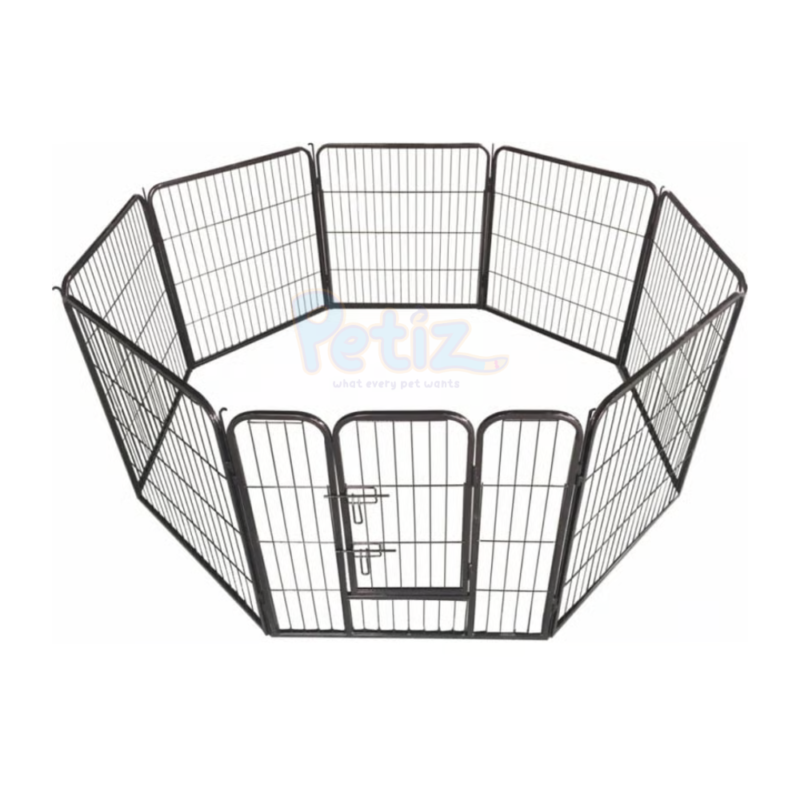 Enclos pour chien en métal 6 panneaux 74x74 cm