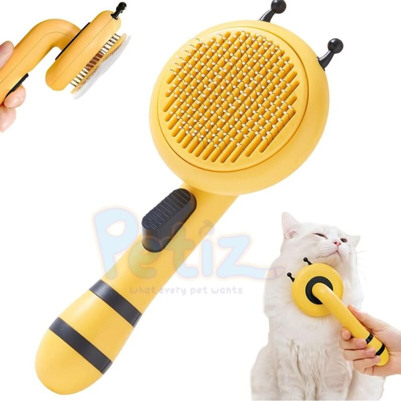 Brosse bouton pour chat style abeille