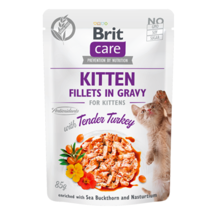 Brit Care Pochons Pour Chaton Tender Turkey (Dinde) in Gravy 85 G