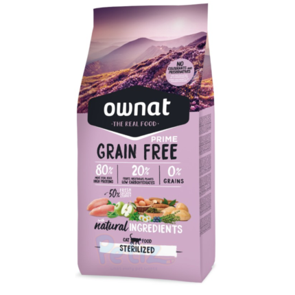 Ownat Grain Free Cat Sans Céréale Prime Sterilized pour Chats Stérilisés (3kg | 8kg)