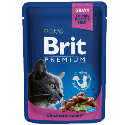 Brit Premium Pochon Poulet et Dinde pour chat 100g