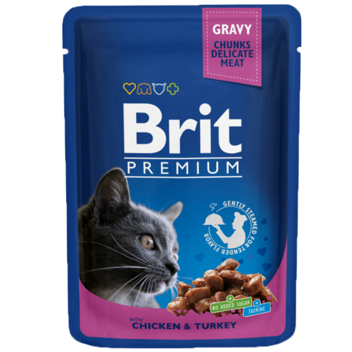 Brit Premium Pochon Poulet et Dinde pour chat 100g