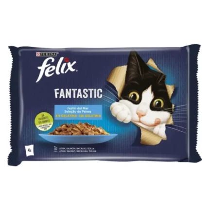 Purina Felix Fantastiques Festin Del Mar 4x85g (Saumon, Thon, Cabillaud)