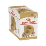 Royal Canin Pomeranian Adult – Nourriture Humide en Pâtée pour Chien Adulte de Petite Race – Lot de 12 Sachets Fraîcheur de 85g – Santé Digestive, Peau et Pelage, Haute Appétence