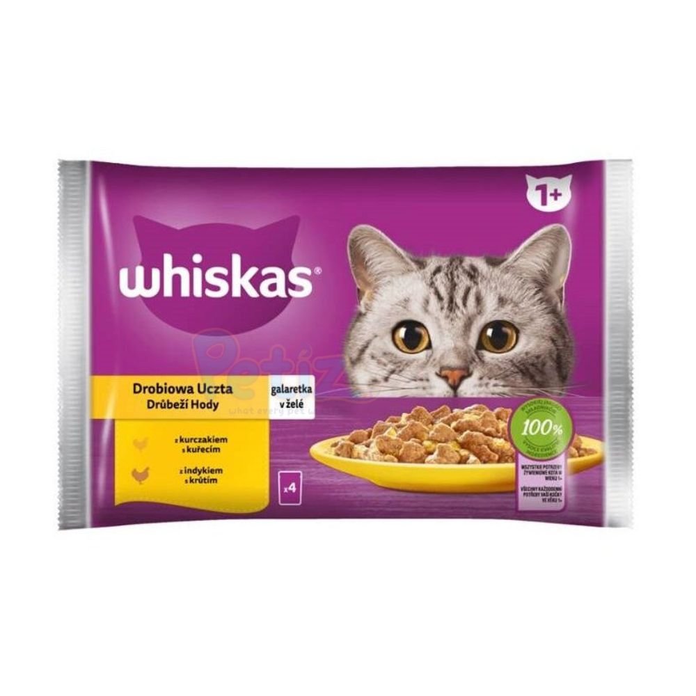 Whiskas Volaille en gelée dinde et poulet 4x85g