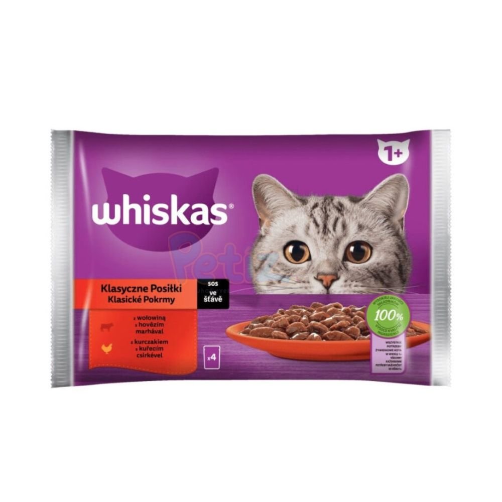 Whiskas Repas classiques Poulet et bœuf en sauce
