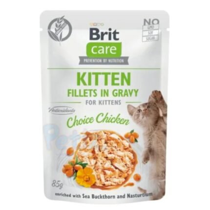 Brit Care Cat Kitten Fillets in Gravy – Nourriture humide pour chaton – Filets de poulet en sauce – 85g