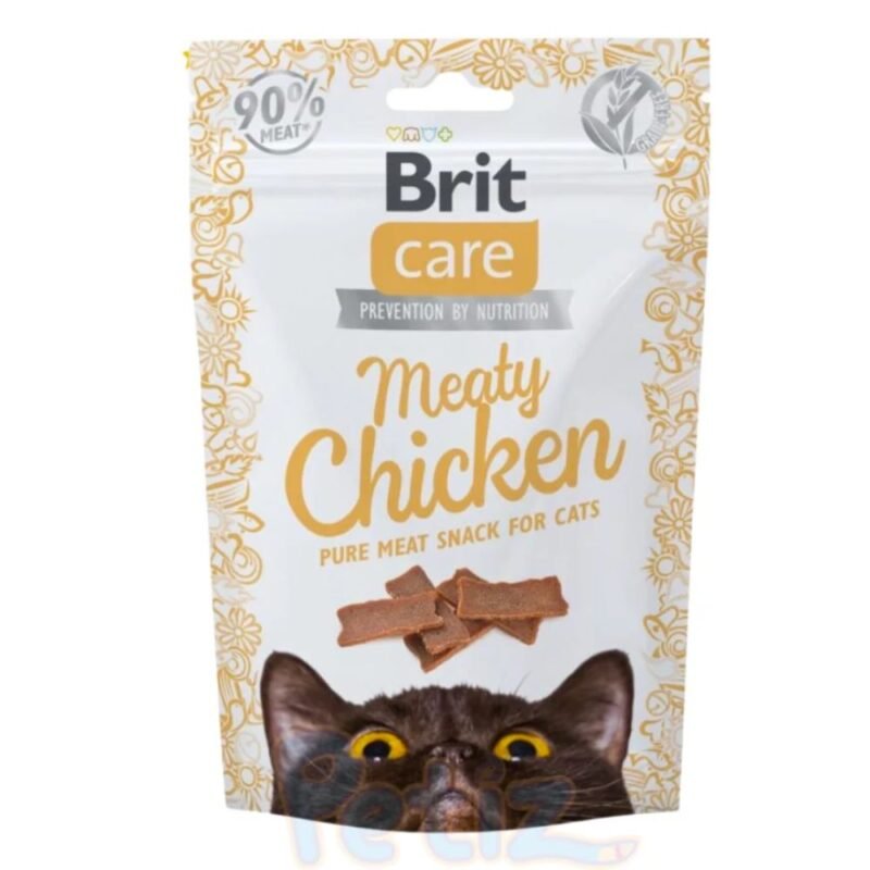Brit Care Cat Snack – Morceaux de Viande de Poulet – Friandise Naturelle Sans Céréales pour Chats – 50g