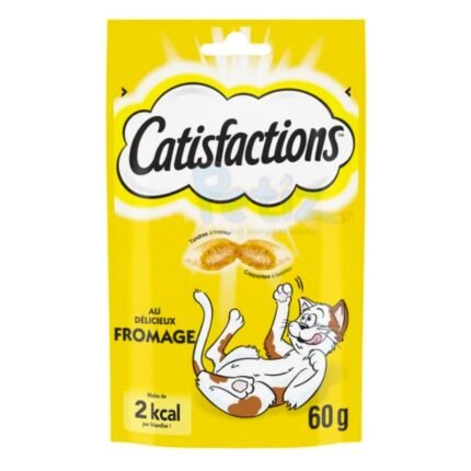 CATISFACTIONS Friandise riche en fromage pour chat et chaton – Sachet de 60 g