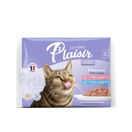 Plaisir Cats Chunks in Gravy 4x85g Salmon X2 Trout X2