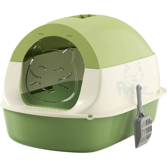Litière pour chat avec protection de l’intimité – Vert – Modèle Generic