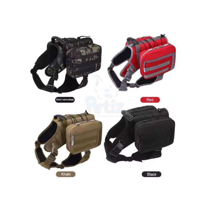 Sac à Dos Militaire pour Chien Moyens et Grands – DulDog-SFP Glafor, Molle Rucksack avec Poches, Randonnée, Entraînement Extérieur