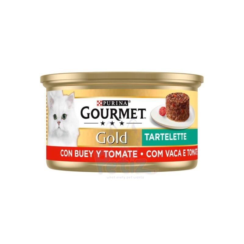 Nourriture Humide pour Chat Adulte – Tartelettes Bœuf & Tomate – Purina Gourmet Gold (85g)