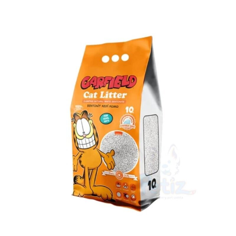 Garfield Litière Agglomérante à la Bentonite avec Savon – 10L | Litière Hautement Absorbante, Contrôle des Odeurs, Nettoyage Facile