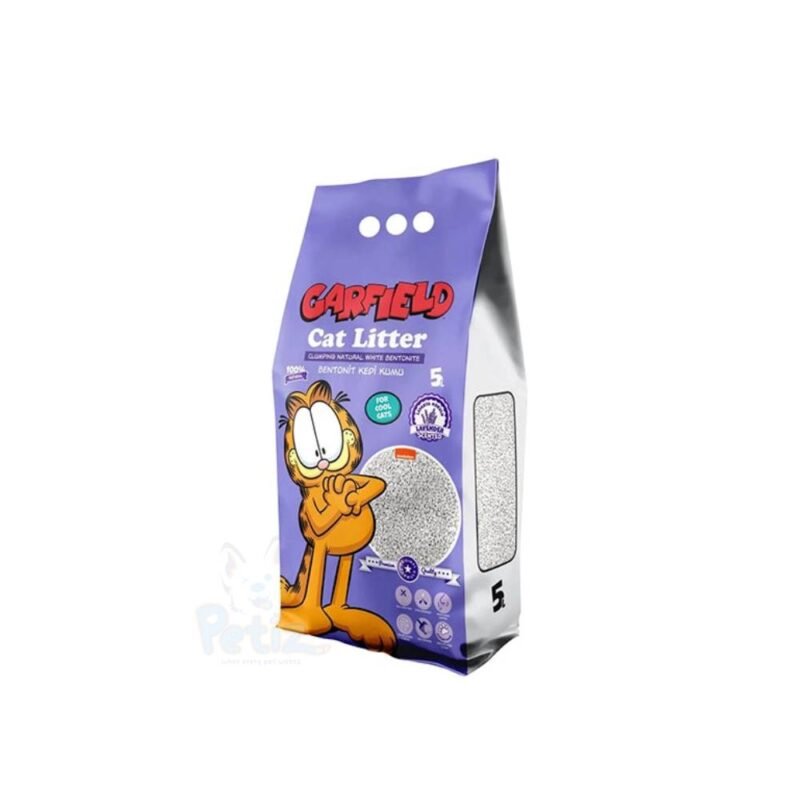 Garfield Litière Agglomérante Parfum Lavande – 10L | Litière Minérale Ultra-Agglomérante & Désodorisante au Parfum Relaxant