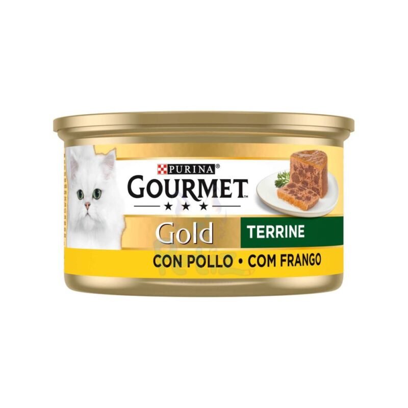 Purina Gourmet Gold Comida Húmida pour Chat Adulte – Frango Terrina – 4 x 85 g