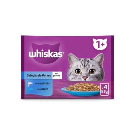 Whiskas Comida Húmida pour Chat Adulte – Poisson – 4 x 85 g