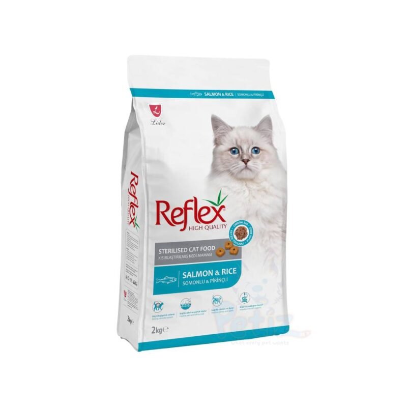 Reflex Croquettes pour Chats Stérilisés au Saumon et au Riz – 2 kg