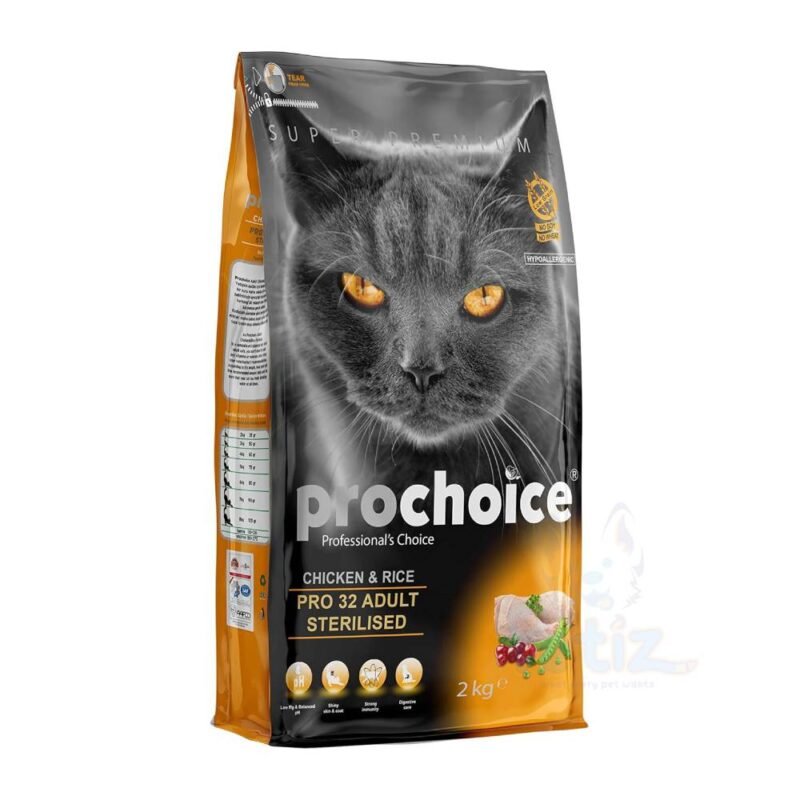 ProChoice Pro32 Chicken & Rice Recipe pour Chat Adulte – Alimentation Complète et Équilibrée