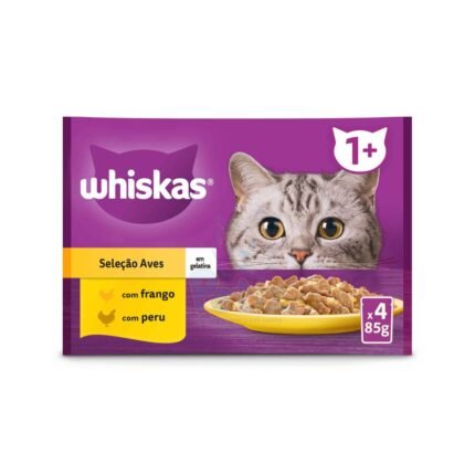 Whiskas Comida Húmida pour Chat Adulte – Aves (Volaille) – 4 x 85 g