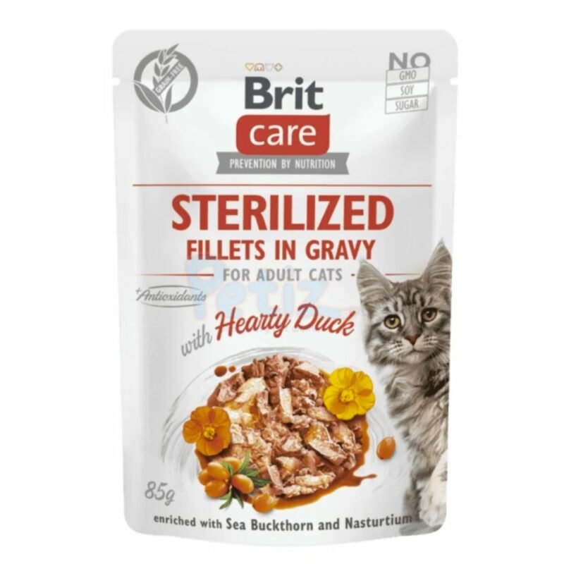 Brit Care Cat Sterilized. Fillets in Gravy with Hearty Duck 85 g