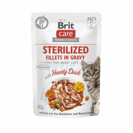Brit Care Cat Sterilized. Fillets in Gravy with Hearty Duck 85 g