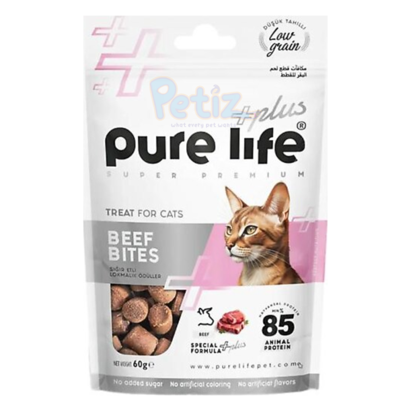 Pure Life Plus Beef 60g Bite Size Cat Food