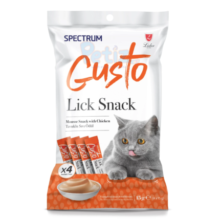 Spectrum Gusto – Lick Snack au Chiken pour Chats – Friandise Liquide