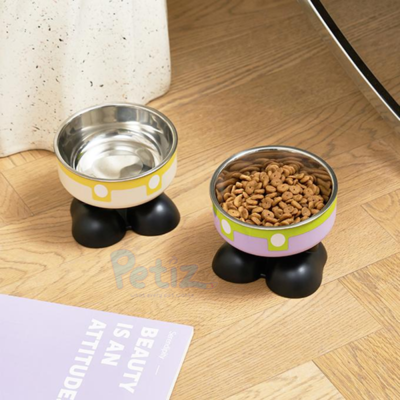 Gamelle Surélevée pour Chats et Chiens – Acier Inoxydable