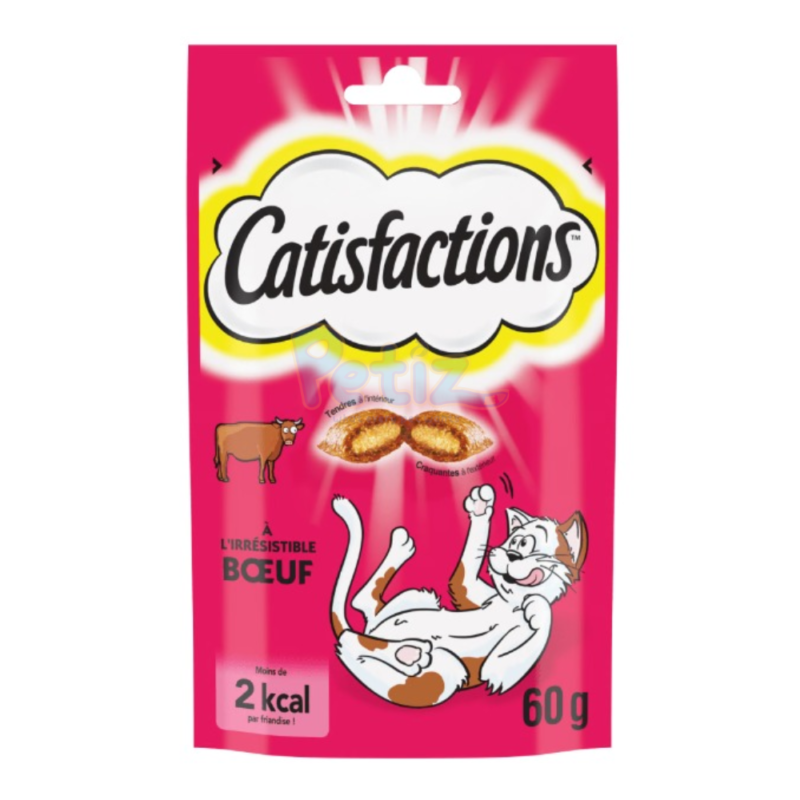 CATISFACTIONS Friandises au Bœuf – Pour Chat et Chaton (60 g)