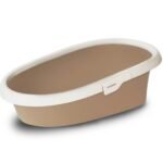 Bac à Litière Grande Taille avec Rehausse Anti-Projection