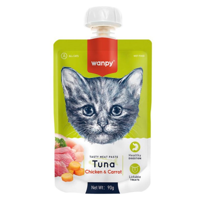 Wanpy Tasty Meat au Thon Frais & Poulet pour Chat Friandise liquide premium – Sûre, délicieuse et saine