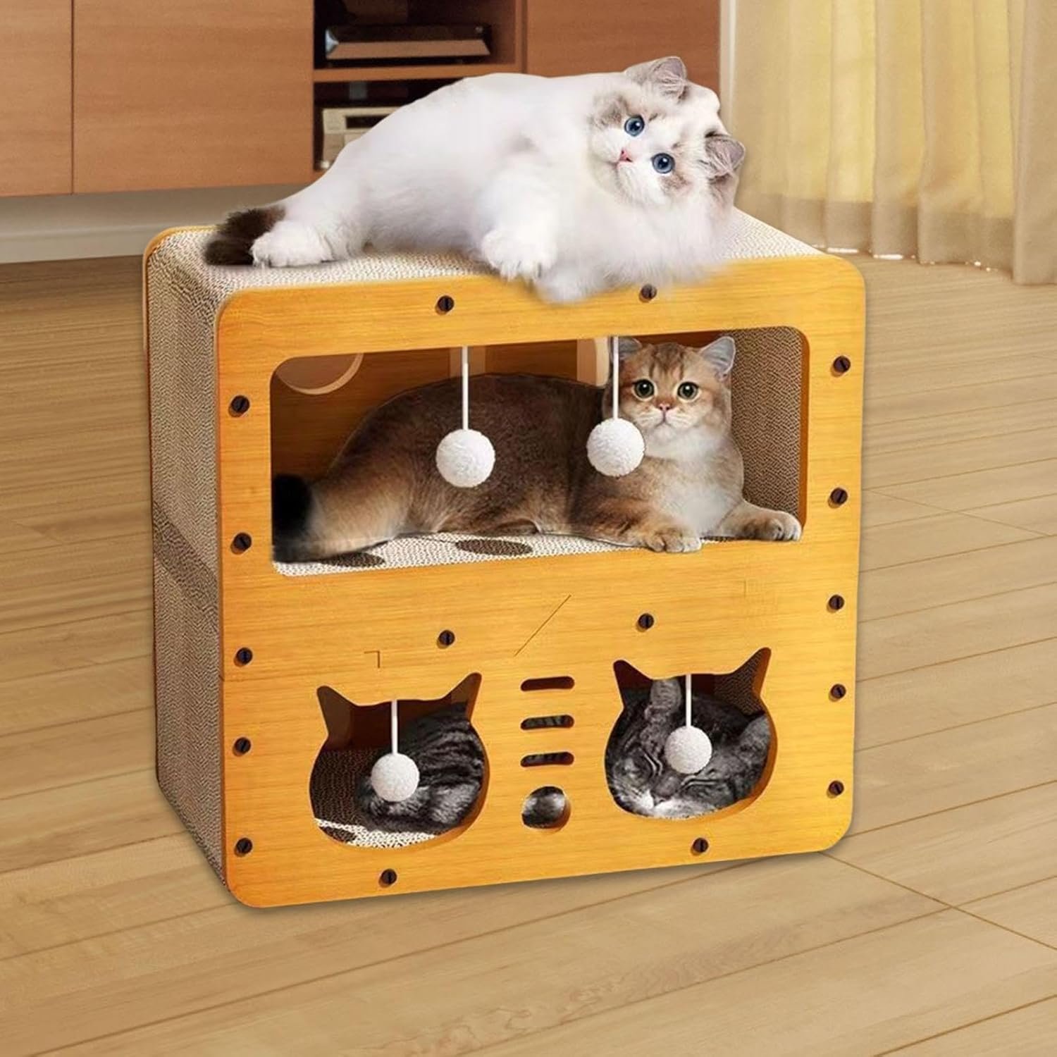 Maison Griffoir pour Chat Wandpy House – Lit, Cachette & Aire de Jeu Interactive