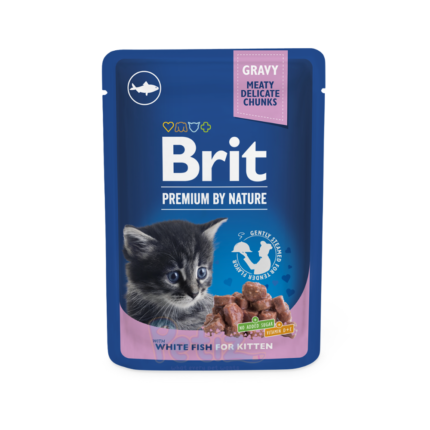 Brit Premium Cat Pouches White Fish for Kitten 100 g