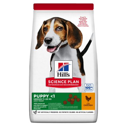 Hill’s Science Plan Aliment Pour Chiot Medium Au Poulet (2.5kg | 14kg)