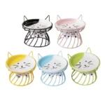 Gamelle Céramique Surélevée avec Support en Métal