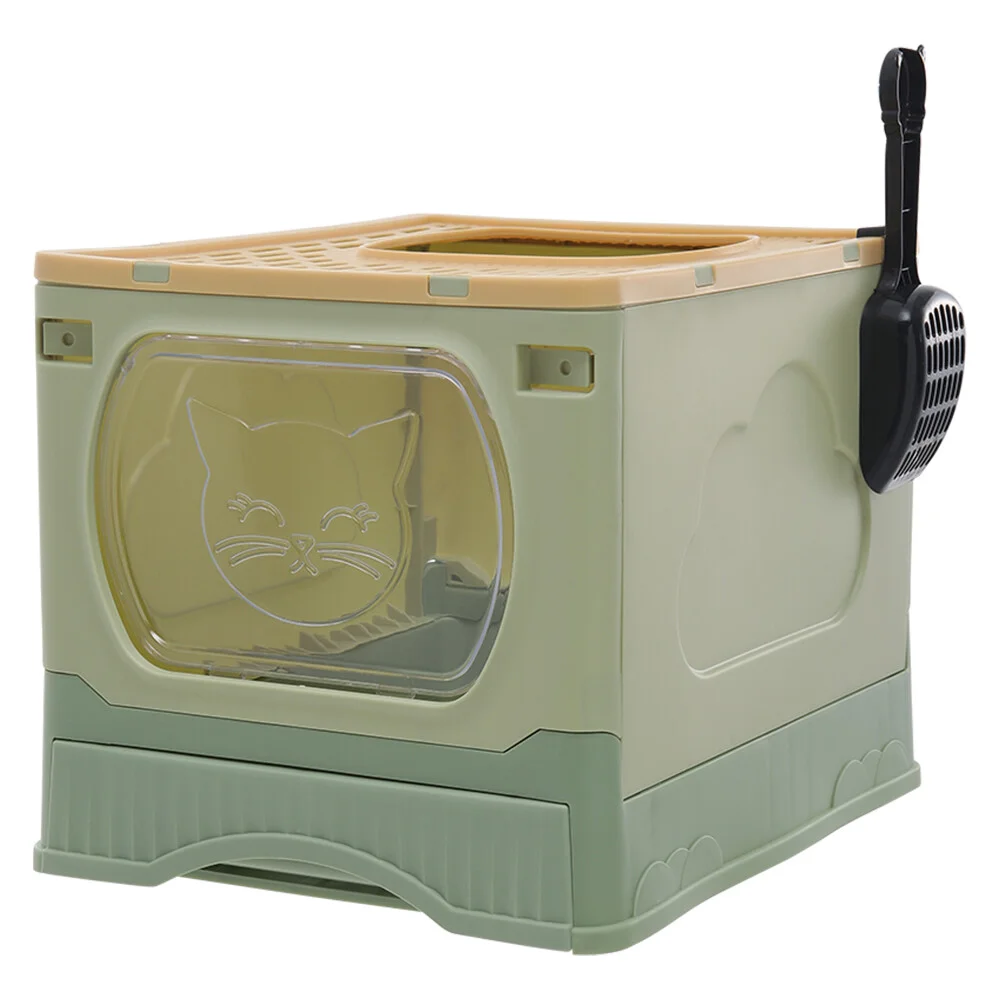Bac à litière pliable et fermé pour chat, avec Sortie supérieure(60682)