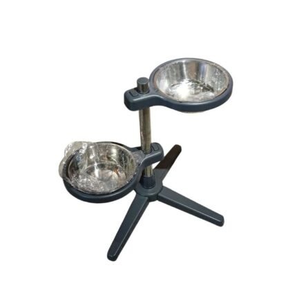 Double Gamelle Inox Réglable sur Pied pour Chien et Chat | Support Ergonomique Anti-Dérapant