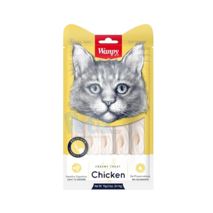 Wanpy 5 Friandises Crémeuses au Poulet (5 x 14 g)