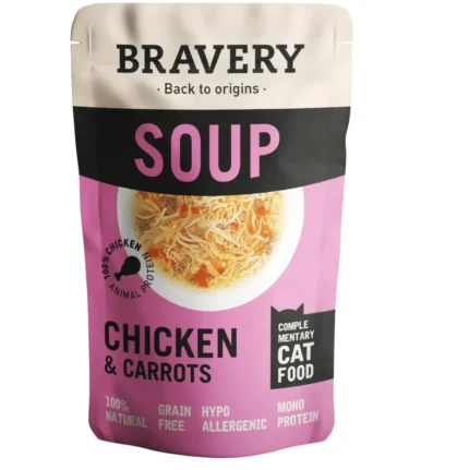 Bravery Soupe pour Chat Adulte 40g – Aliment Humide Naturel Riche en Protéines | Poulet