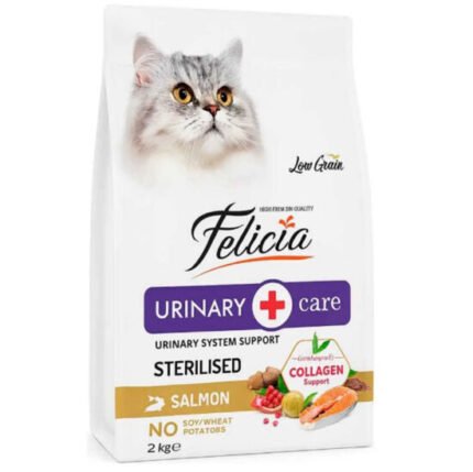 Felicia Urinary Sterilised Saumon 2 Kg – Croquettes Hypoallergéniques pour Chat Stérilisé | Santé Urinaire & Contrôle du Poids
