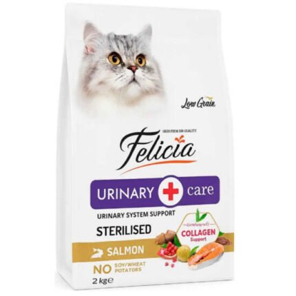 Felicia Urinary Sterilised Saumon 2 Kg – Croquettes Hypoallergéniques pour Chat Stérilisé | Santé Urinaire & Contrôle du Poids
