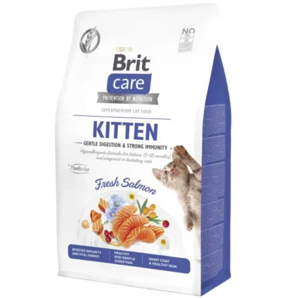 Brit Care Kitten Sans Céréales au Saumon – Digestion Sensible & Immunité Renforcée pour Chaton