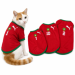 Maillot Maroc pour Chat et Chien - Jersey Supporter Lions de l’Atlas Rouge et Vert
