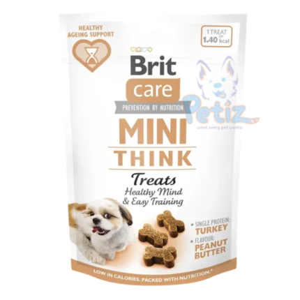 Brit Care Dog Treats Mini Think 50g - Friandises Fonctionnelles pour la Concentration et les Performances Mentales des Petits Chiens
